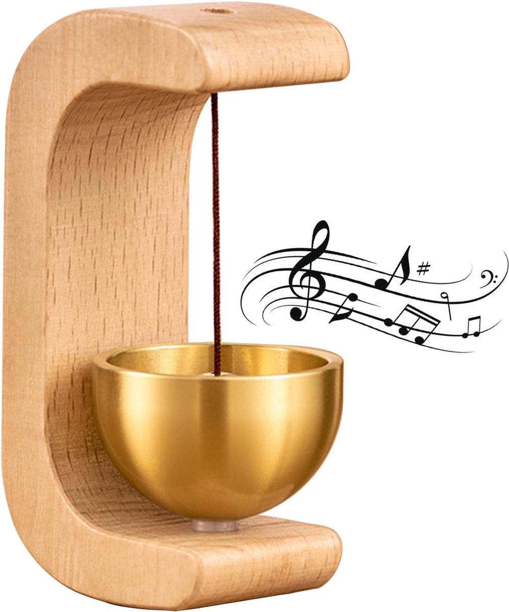 Wind Chime - Magnetic Wind Chime - Wooden Doorbell - Wooden Shop Bell - For Opening Doors (Light Brown)