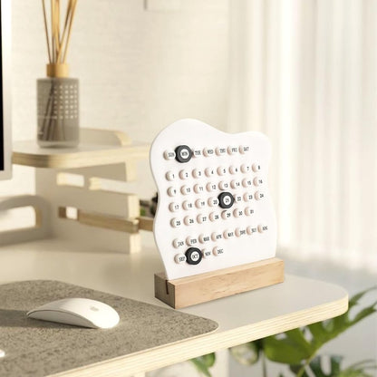Desktop Perpetual Calendar - 2026 Calendar - Reusable Block Calendar for the Desk - 2026 Monthly Calendar - Modern Ring Date Calendar - White - Image 5