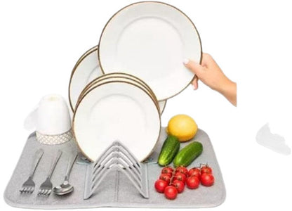 Folding Coasters - Kitchen Placemats - Draining Mats - Storage Racks - Suitable for Kitchens (Grey) - Image 3