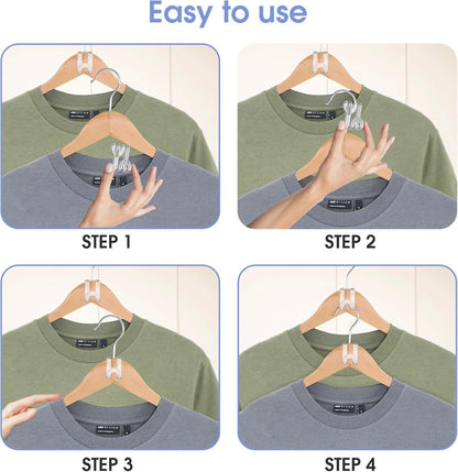 Hanger Hooks | Hooks - S-Hook Hangers - Transparent - 100 Pieces - Coat Hook - Space-Saving Hanger Connector Hooks - Plastic Hanger Connectors - Ideal for Organizing Your Wardrobe - Image 6