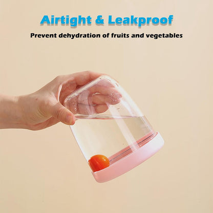 Fruit Bowl - Salad Bowl - Leakproof reusable food container with lid and draining basket - Suitable for work, school, and travel. - 650 ml (Yellow) - Image 6