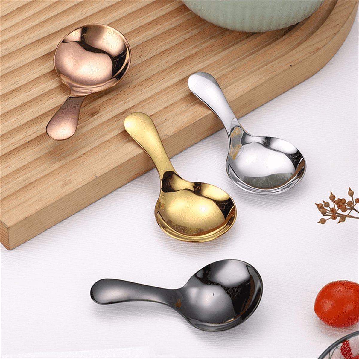 4-pack - small spoons - spoons with short handle - suitable for pots - for salt, sugar, spices, coffee, tea, desserts - Image 5