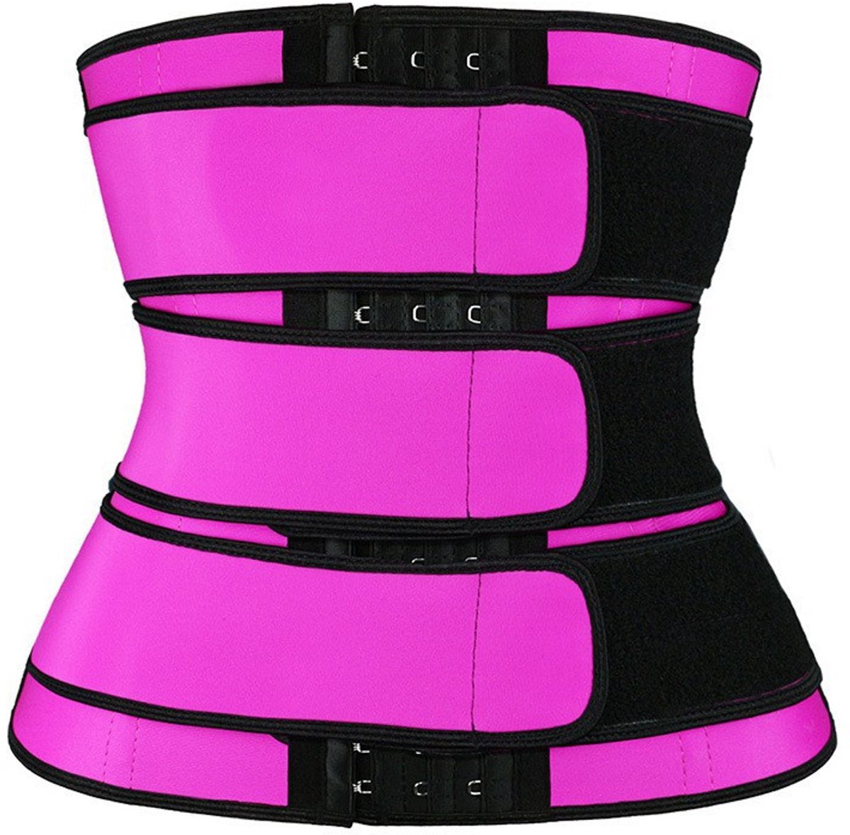 Women Sweat Reducer Training Belt - Sweatband - Waist Trainer - Slimming Belly Band - 3-Row Closure & Breathable Material - Extended Sizes (S to 6XL) - Red, 5XL