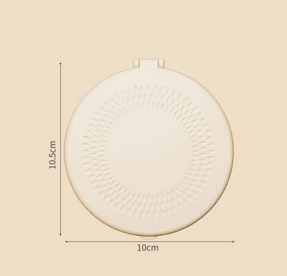 Make up mirror - Mini mirror with light - 1x/5x magnification - 10 cm - Rechargeable - Suitable for wallets, pockets, travel and as a gift (Khaki) - Image 4