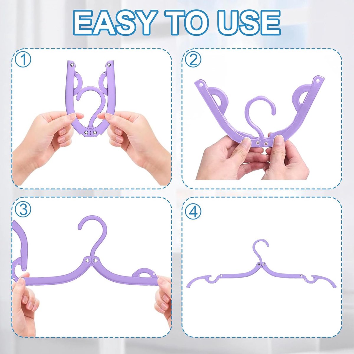 10-Piece Travel Clothes Hanger - Portable Folding Clothes Hanger - Folding Clothes Rack - Image 3