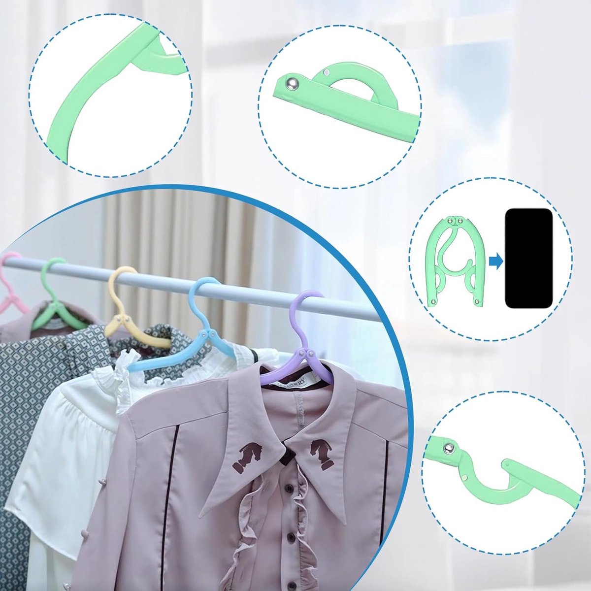 10-Piece Travel Clothes Hanger - Portable Folding Clothes Hanger - Folding Clothes Rack - Image 4