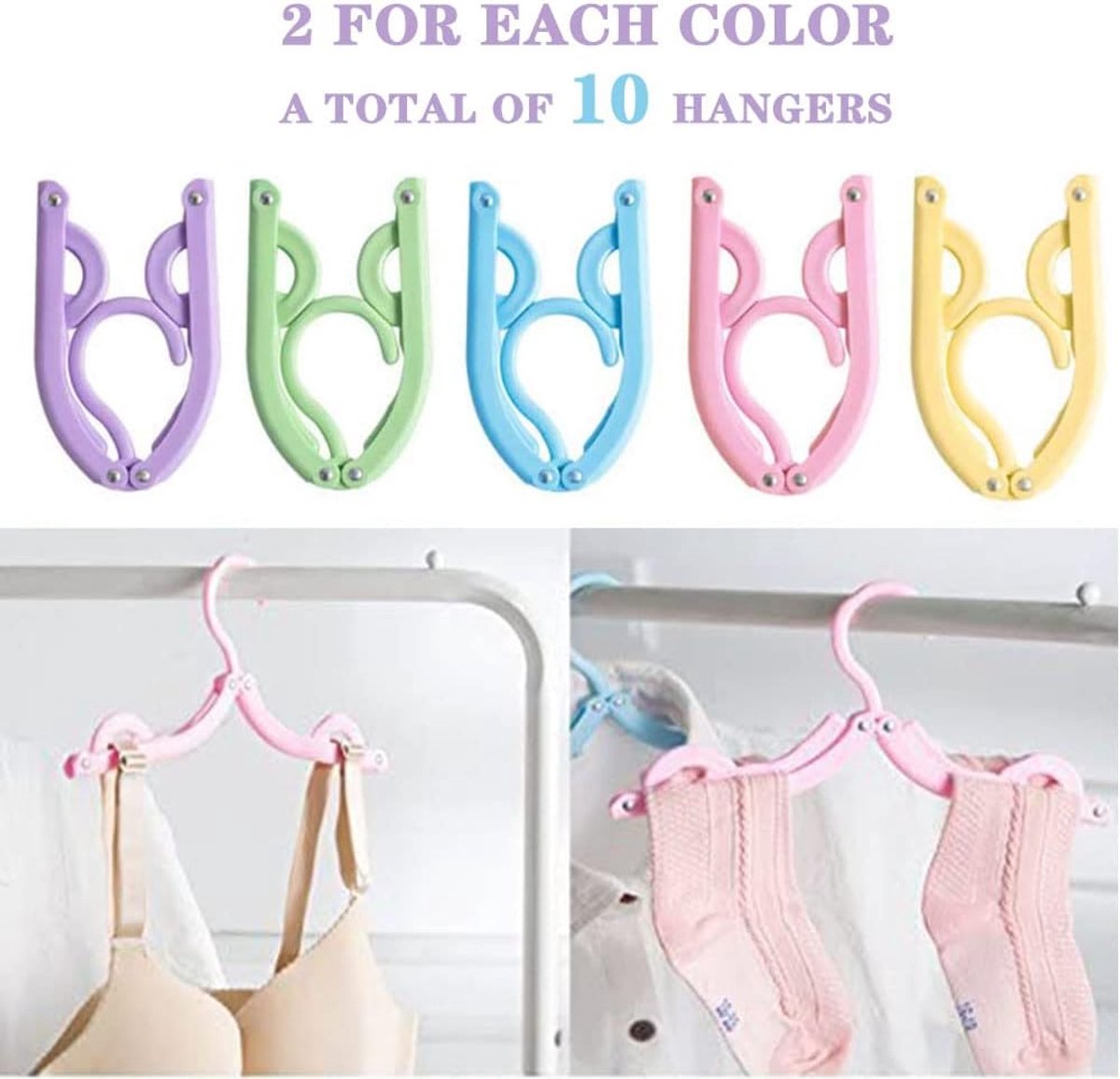 10-Piece Travel Clothes Hanger - Portable Folding Clothes Hanger - Folding Clothes Rack - Image 7