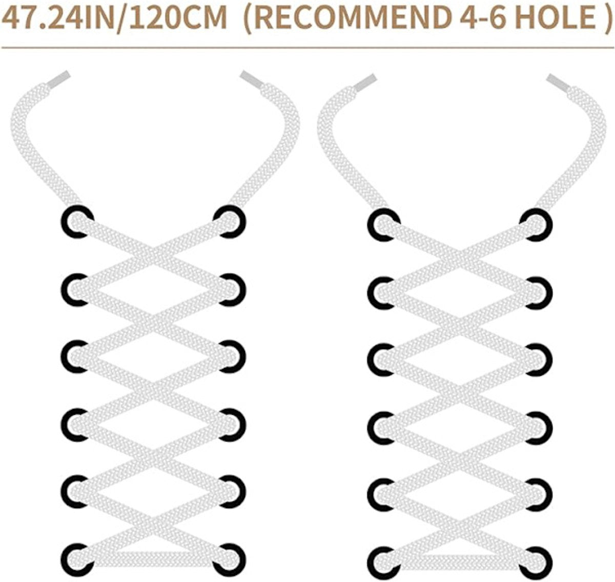 White flat laces - suitable for sports shoes, etc. White 120 cm 3 pairs - Image 2