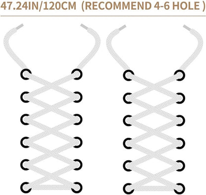 White flat laces - suitable for sports shoes, etc. White 120 cm 3 pairs - Image 2