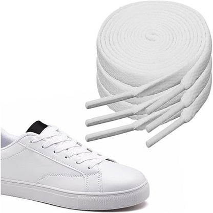 White flat laces - suitable for sports shoes, etc. White 120 cm 3 pairs - Image 3