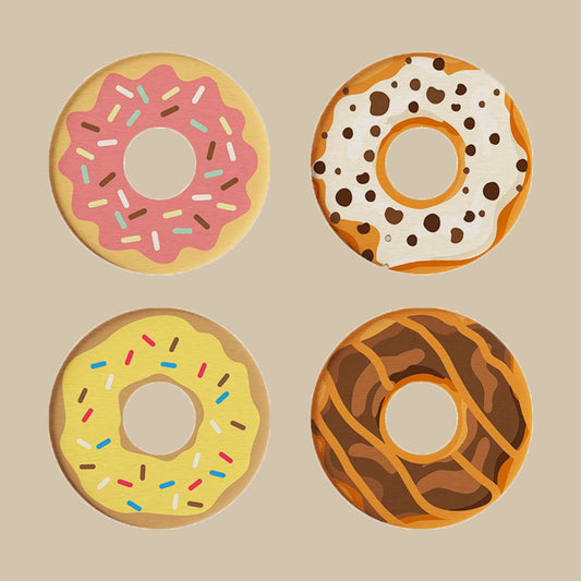 Coasters - Non-slip coasters - heat insulating coasters - Set of 4 - Donut-shaped - Anti-burn and anti-slip - Nice decoration for your home and dining table