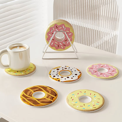 Coasters - Non-slip coasters - heat insulating coasters - Set of 4 - Donut-shaped - Anti-burn and anti-slip - Nice decoration for your home and dining table - Image 2