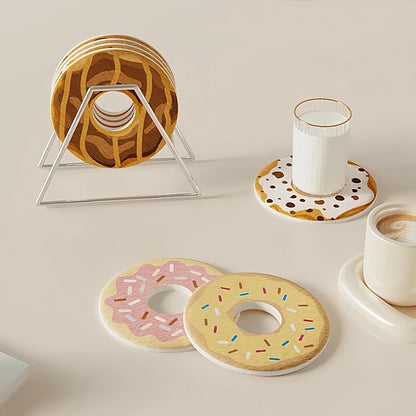 Coasters - Non-slip coasters - heat insulating coasters - Set of 4 - Donut-shaped - Anti-burn and anti-slip - Nice decoration for your home and dining table - Image 4