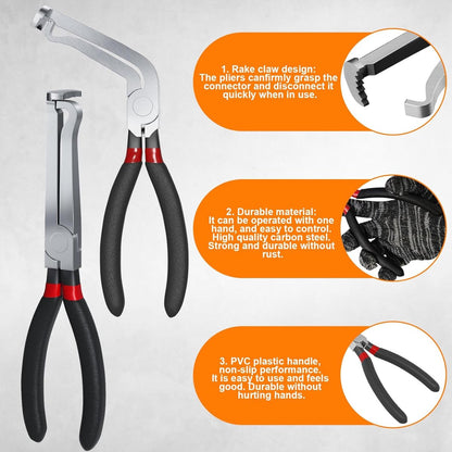 2-Pack Auto Electrical Disconnect Pliers Set - Straight & 60° Angle for All Reach - Non-Slip Handles - Image 6