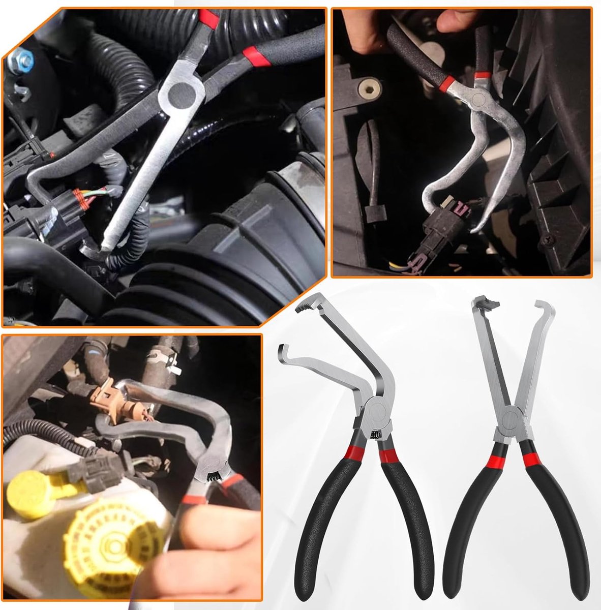 2-Pack Auto Electrical Disconnect Pliers Set - Straight & 60° Angle for All Reach - Non-Slip Handles - Image 7