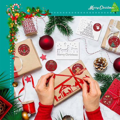 Stickers - Christmas Stickers - Cartoon Stickers - 2 Rolls - Approximately 500 stickers per roll - The best choice for decorating Christmas gifts - Image 3