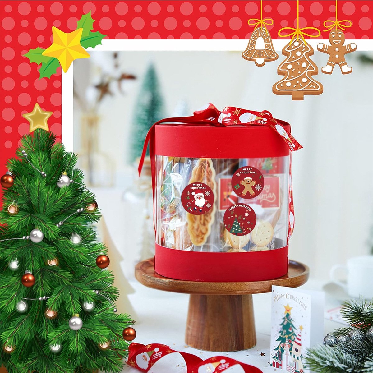 Stickers - Christmas Stickers - Cartoon Stickers - 2 Rolls - Approximately 500 stickers per roll - The best choice for decorating Christmas gifts - Image 4
