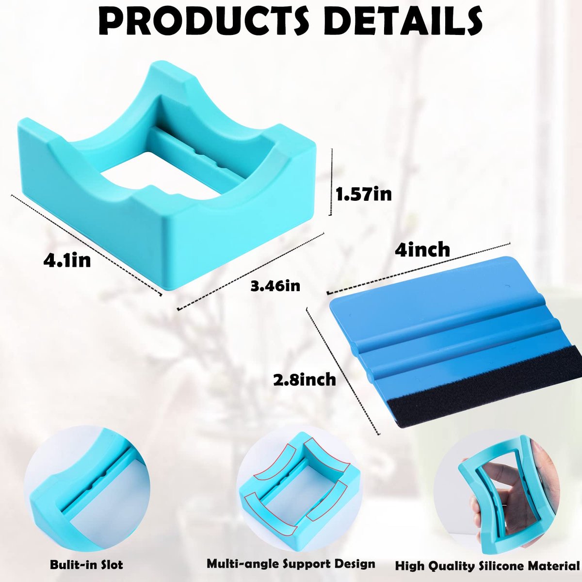 Vinyl Sticker Applicator for Cups - Silicone Cup Holder with Felt Edge Scraper - Silicone Cup Holder - Insulated Mug Holder - Non-Slip Glass Cup Holder - One-Handed Sticking for Mugs & Bottles - DIY Accessory - Vegetable - Image 2