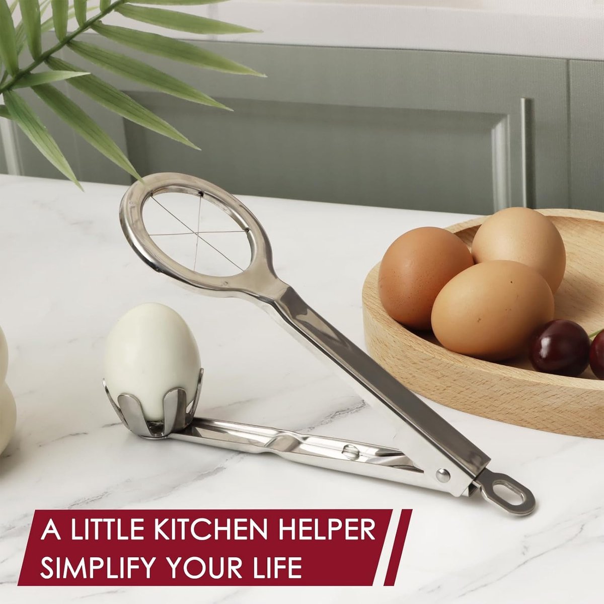 Egg Slicer - Stainless Steel Egg Slicer - Kitchen Utensils - Stainless Steel Kitchen Gadgets - Top Quality Egg Slicer - Egg Divider - Image 3