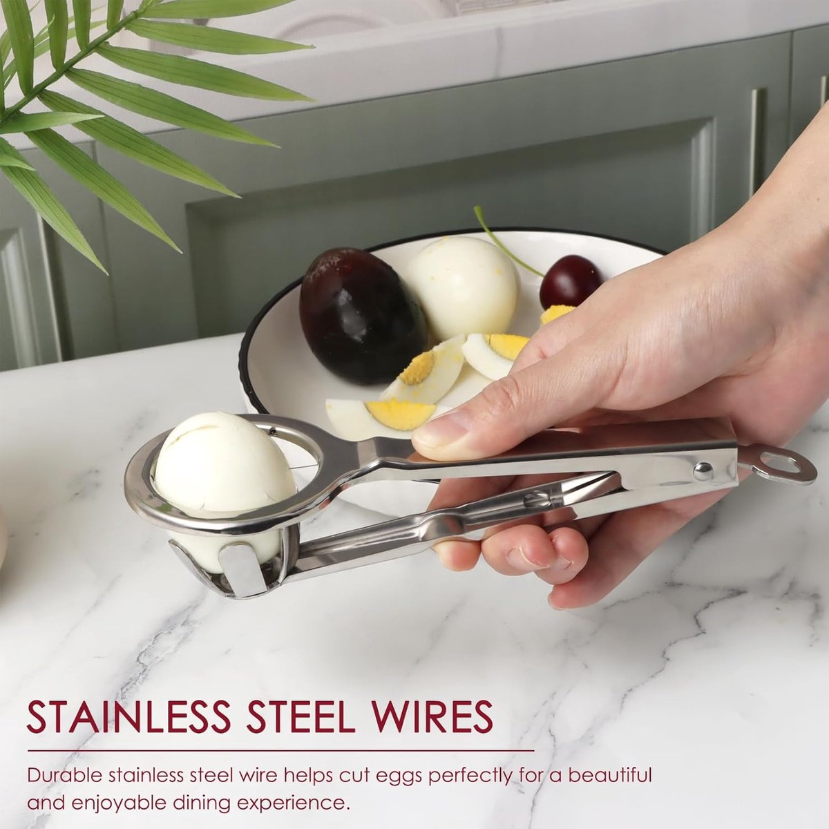 Egg Slicer - Stainless Steel Egg Slicer - Kitchen Utensils - Stainless Steel Kitchen Gadgets - Top Quality Egg Slicer - Egg Divider - Image 5