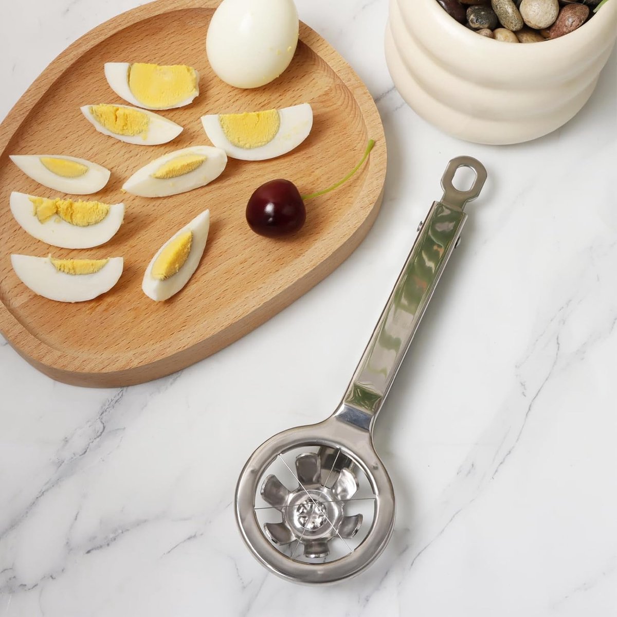 Egg Slicer - Stainless Steel Egg Slicer - Kitchen Utensils - Stainless Steel Kitchen Gadgets - Top Quality Egg Slicer - Egg Divider - Image 7