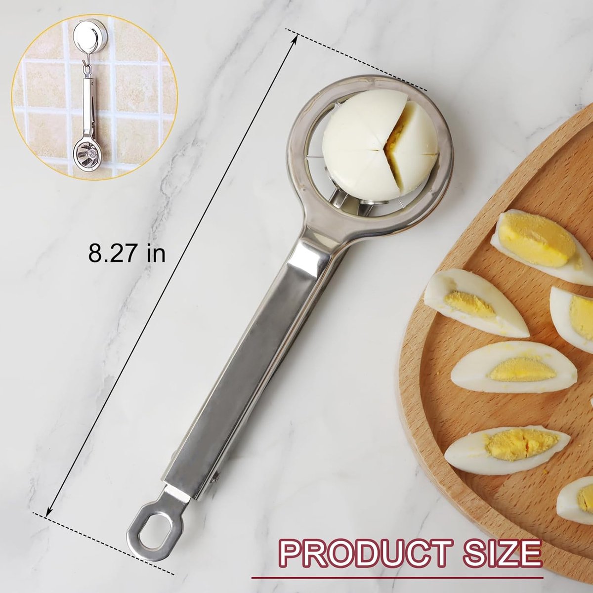 Egg Slicer - Stainless Steel Egg Slicer - Kitchen Utensils - Stainless Steel Kitchen Gadgets - Top Quality Egg Slicer - Egg Divider - Image 9