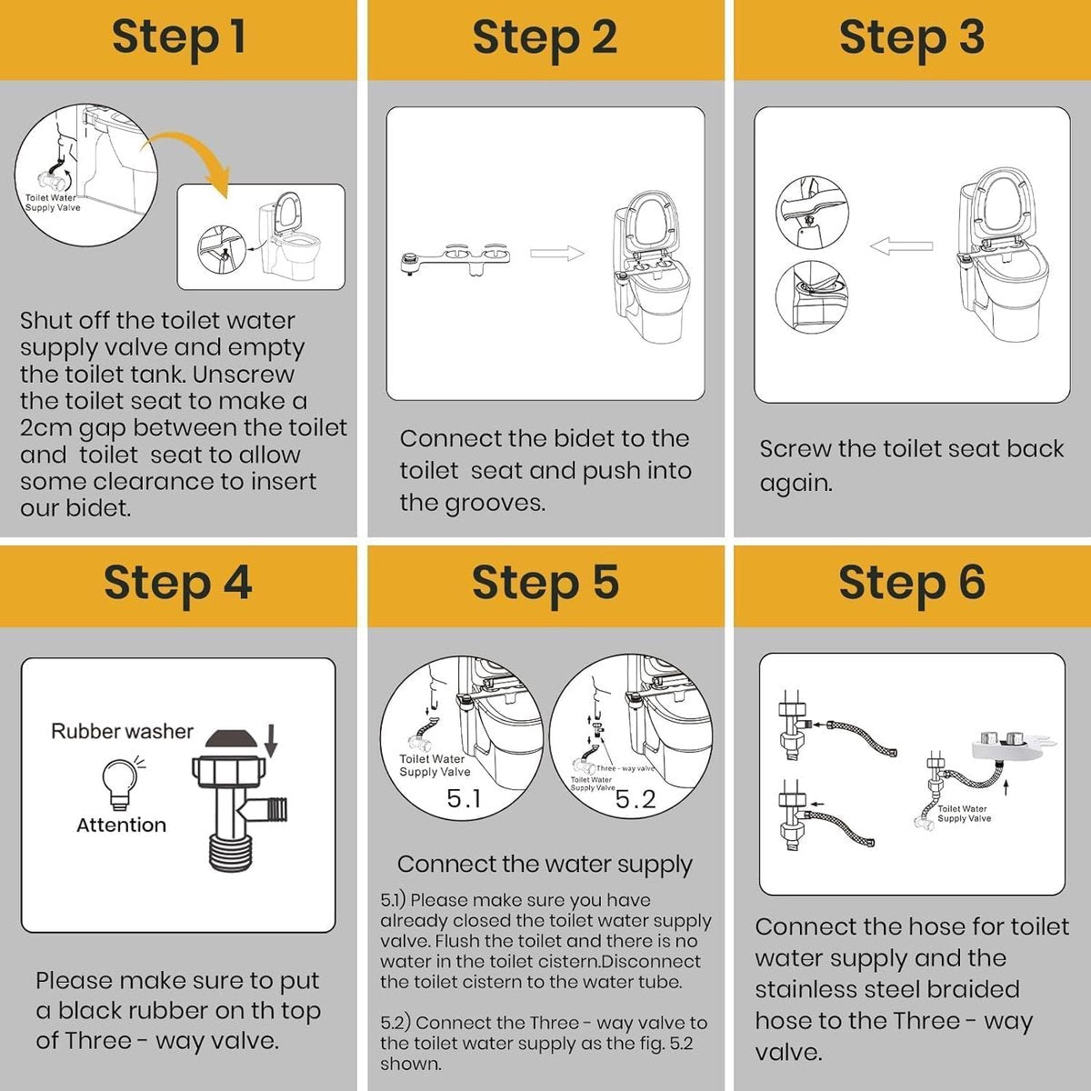 bidet - Toilet bidet | With 2 spray heads - Self-cleaning bidet spray - Adjustable water pressure - Toilet bidet attachment - Comes with a bidet installation video - Image 3