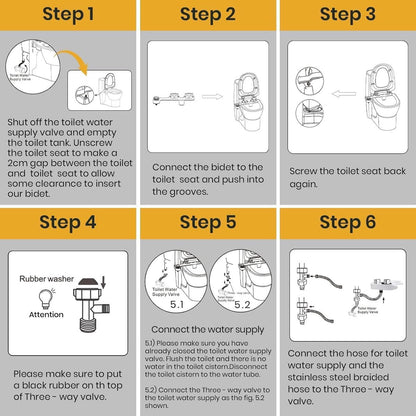 bidet - Toilet bidet | With 2 spray heads - Self-cleaning bidet spray - Adjustable water pressure - Toilet bidet attachment - Comes with a bidet installation video - Image 3