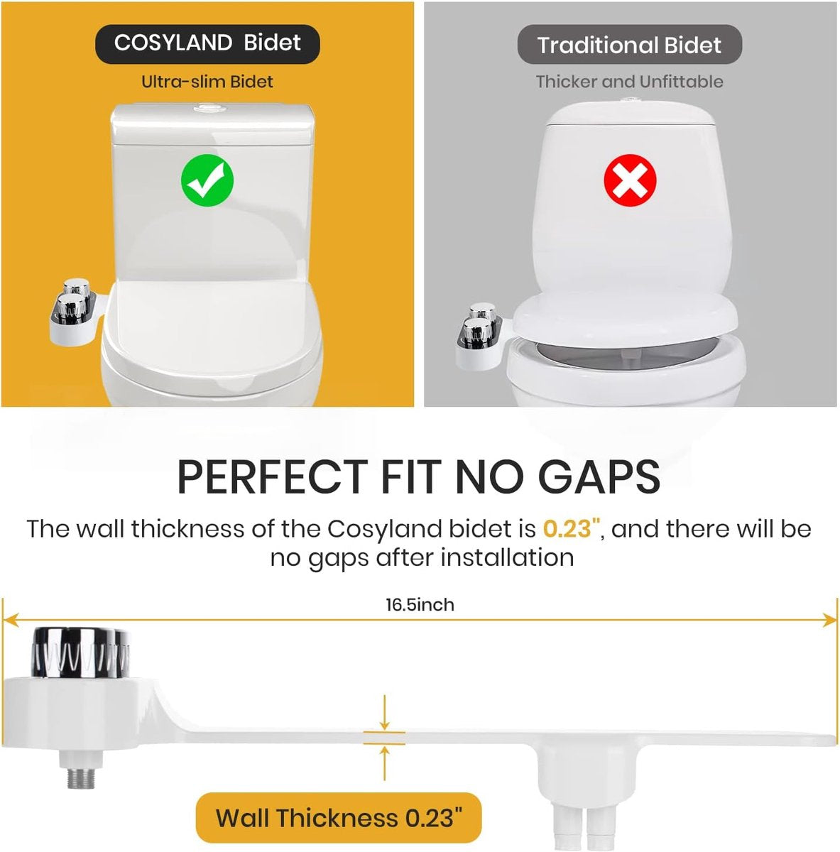 bidet - Toilet bidet | With 2 spray heads - Self-cleaning bidet spray - Adjustable water pressure - Toilet bidet attachment - Comes with a bidet installation video - Image 5