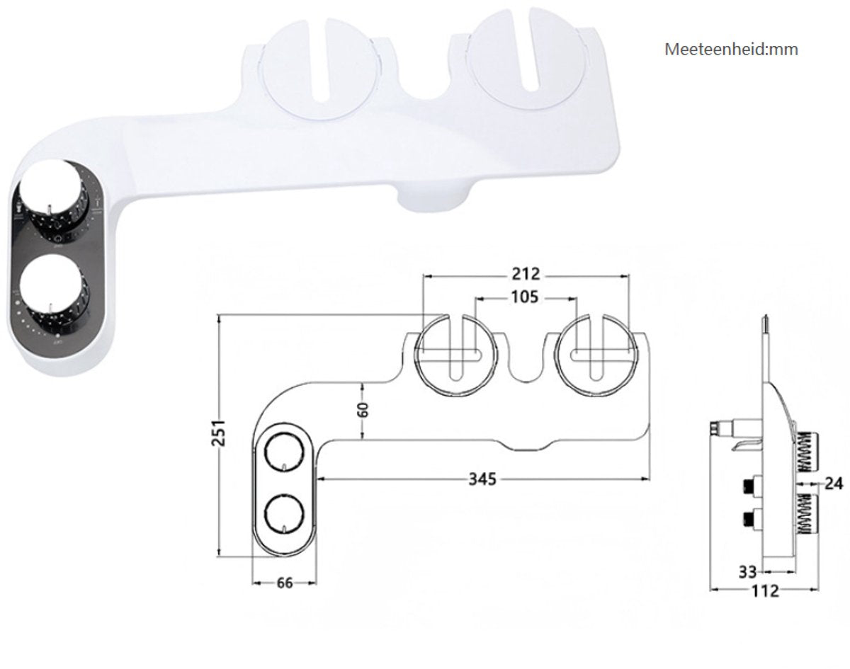 bidet - Toilet bidet | With 2 spray heads - Self-cleaning bidet spray - Adjustable water pressure - Toilet bidet attachment - Comes with a bidet installation video - Image 9
