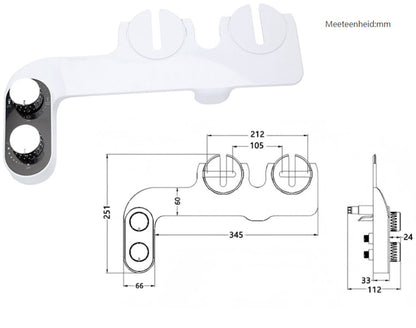 bidet - Toilet bidet | With 2 spray heads - Self-cleaning bidet spray - Adjustable water pressure - Toilet bidet attachment - Comes with a bidet installation video - Image 9