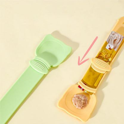 spoon for cats - Squeeze spoon for cat food - Feeding spoon for cat treats - Feeding spoon for wet food - Lick spoon for liquid cat food - Set of 3 - Image 2