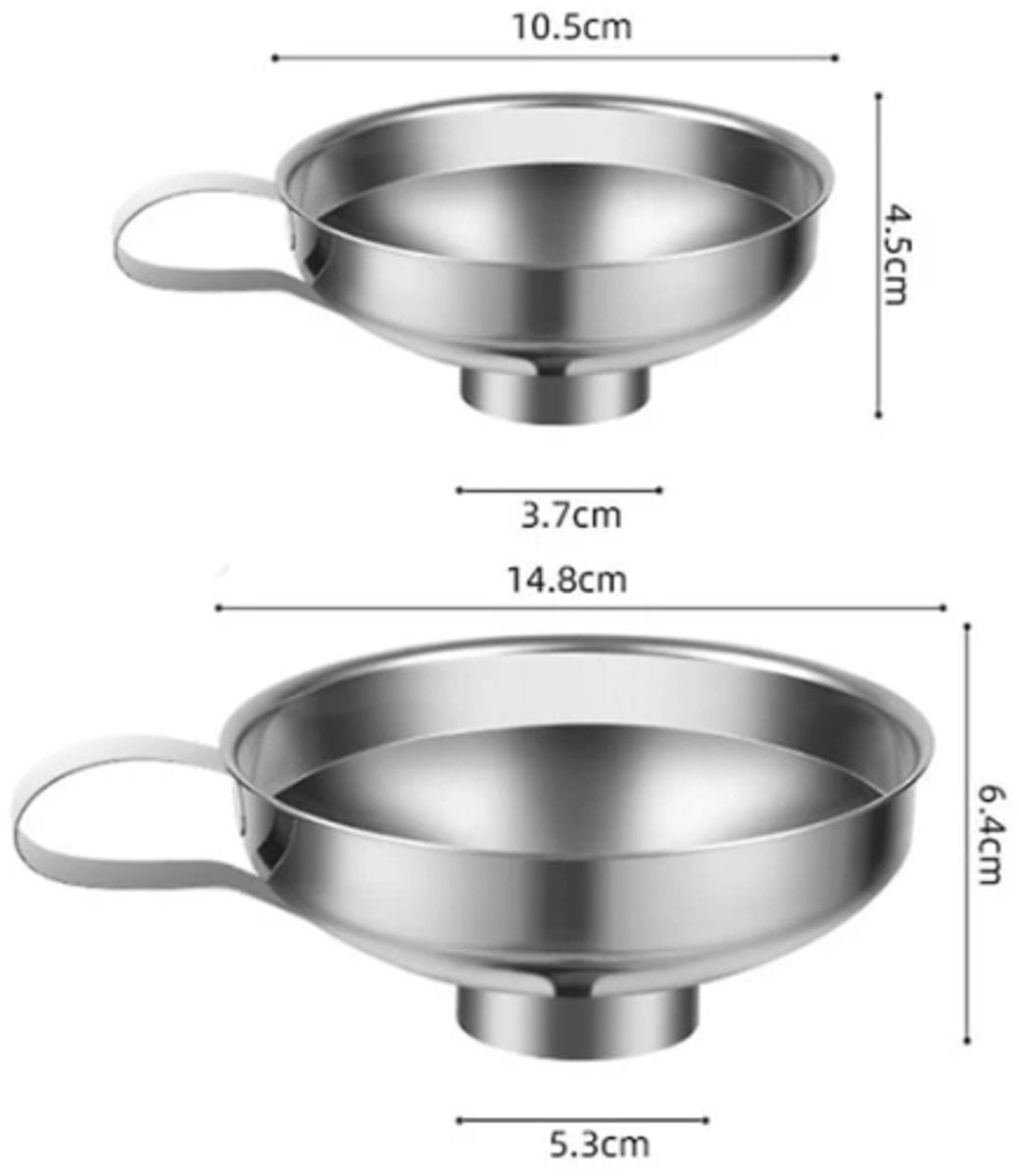 2-Pack - Funnels - Stainless Steel - Kitchen Funnels - Jam Can Funnels - Image 5