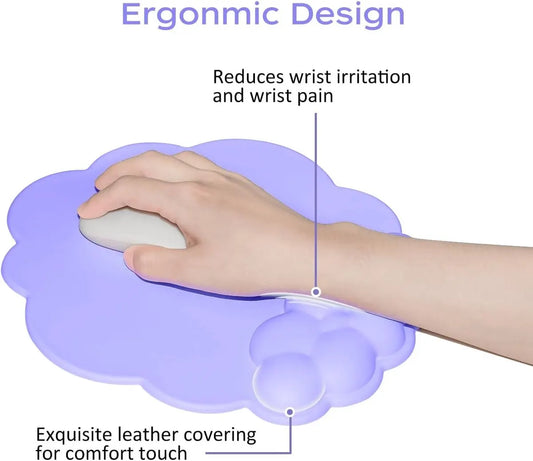 Mouse Pad - Mouse Pad with Wrist Rest - Ergonomic Mouse Pad - Mouse Pad with Leather Surface, Suitable for Computers, Laptops, Office, Home and Travel, with Non-Slip Bottom - Purple - Image 8