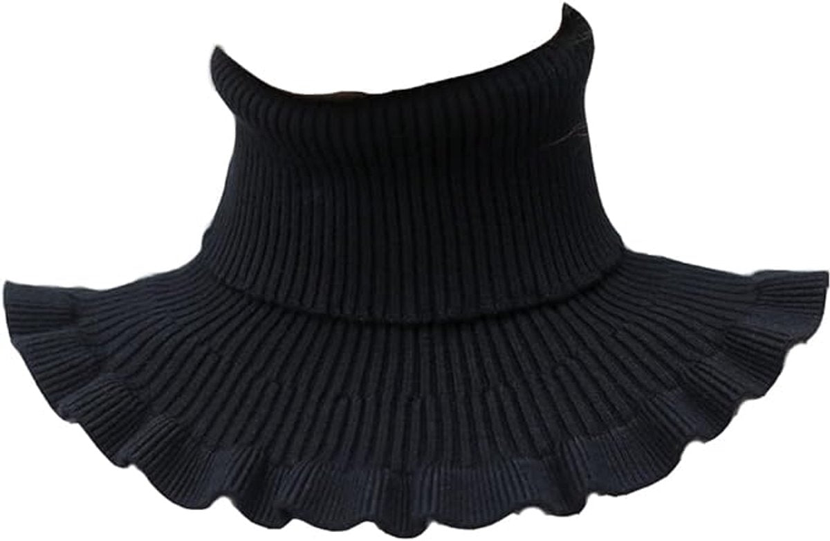 Neck Warmer - Faux Turtleneck - Knitted Warm Neck Warmer - Wearable for Everyday Use - Winter Essential for Women (Black) - Image 2