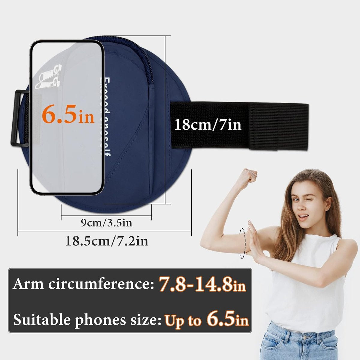 Sports Bag - Running Armband - Phone Holder for Running - Reflective Sports Accessories - With Adjustable Shoulder Strap - Suitable for Running, Camping and Hiking (Vegetable) - Image 2