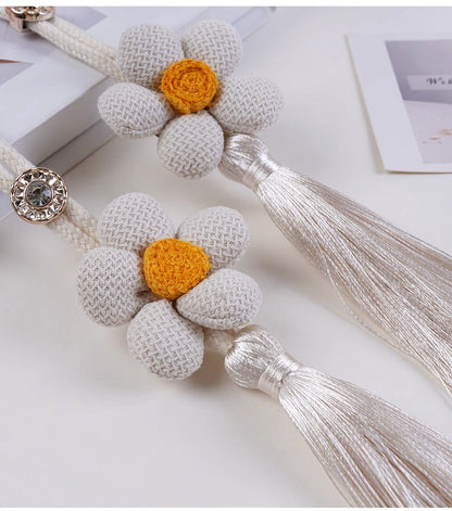Curtain Holder - Curtain Tie Rope - Curtain Tie Back - Curtain Decoration - Home Decoration - Curtain Accessories - 2 Pieces - White - Image 3