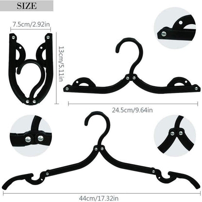 12-pack - Travel Hangers - Portable - Foldable Hangers - Travel Accessories (Black) - Image 5