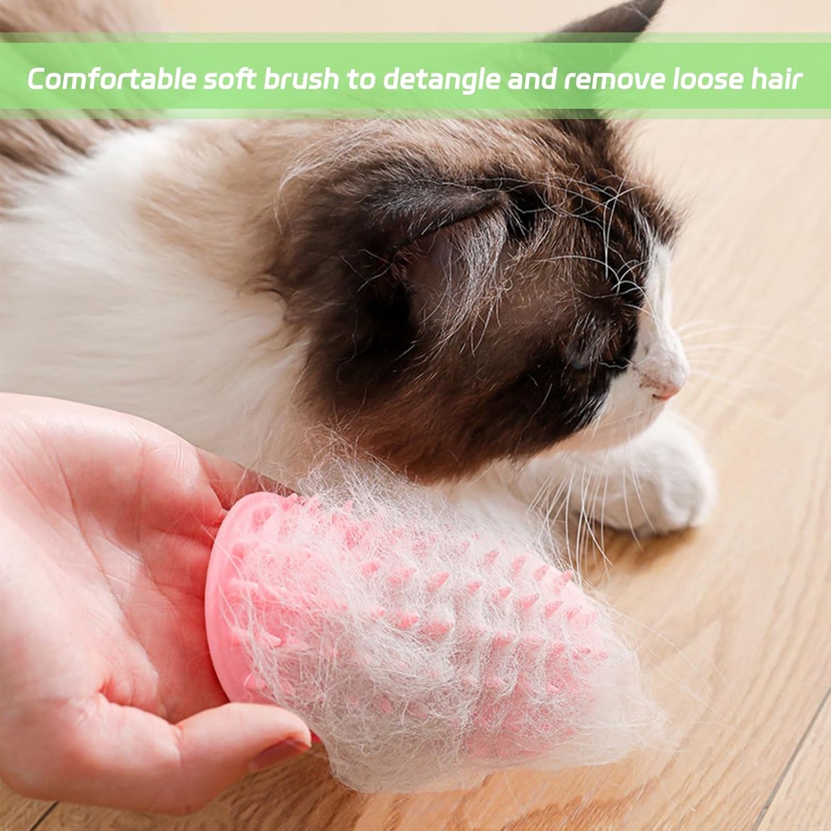 Cat Toys - Set of 4 - Scratching Post - Cat Comb - Made of Silicone - Reduces flying hair, scratching and itching - An excellent gift for cat lovers to give to their beloved pets. - Image 4