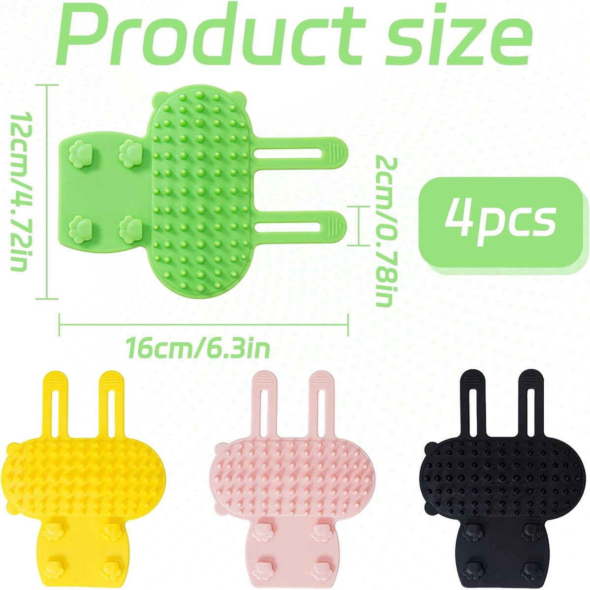 Cat Toys - Set of 4 - Scratching Post - Cat Comb - Made of Silicone - Reduces flying hair, scratching and itching - An excellent gift for cat lovers to give to their beloved pets. - Image 6