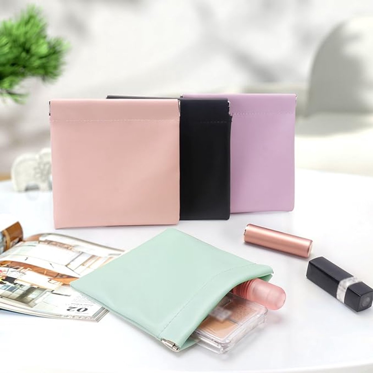 Wallet - Organizer - Women's Wallet - Gift - Gift for Women - Gift for Girlfriend - Gift for Mother - Set of 4 (Pink, Light Green, Light Purple, Black) - Image 4