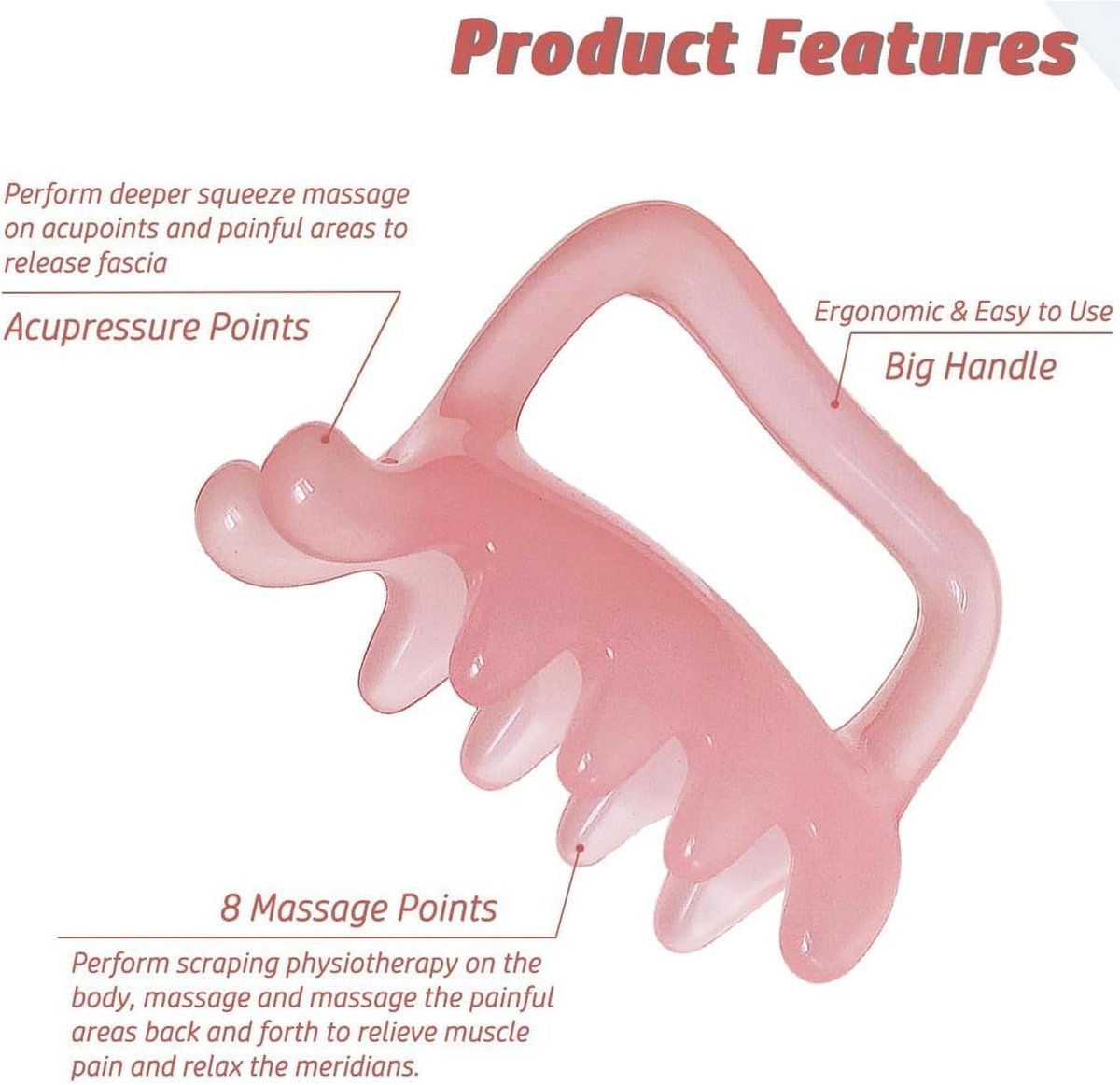 Massage Tool - Myofascial Release - Relieves Tension - Pink - Image 2