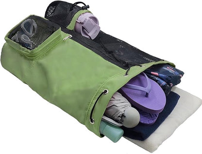 Backpack - Sports Bag - Travel Bag - Training Bag - Swimming Bag - 30*15*45cm - Mesh Material - Drawstring Design - Side Storage Space - Unisex - Suitable for fitness, swimming, traveling, dancing, camping（Vegetable） - Image 5