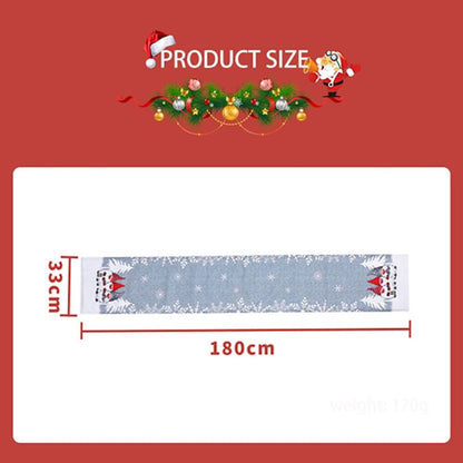 Tablecloth - Two-pack - Christmas tablecloth - Snowflake table runner - textile table runners (Gray + Red) - Image 2
