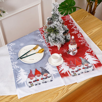 Tablecloth - Two-pack - Christmas tablecloth - Snowflake table runner - textile table runners (Gray + Red) - Image 4