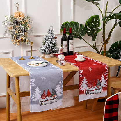 Tablecloth - Two-pack - Christmas tablecloth - Snowflake table runner - textile table runners (Gray + Red) - Image 5