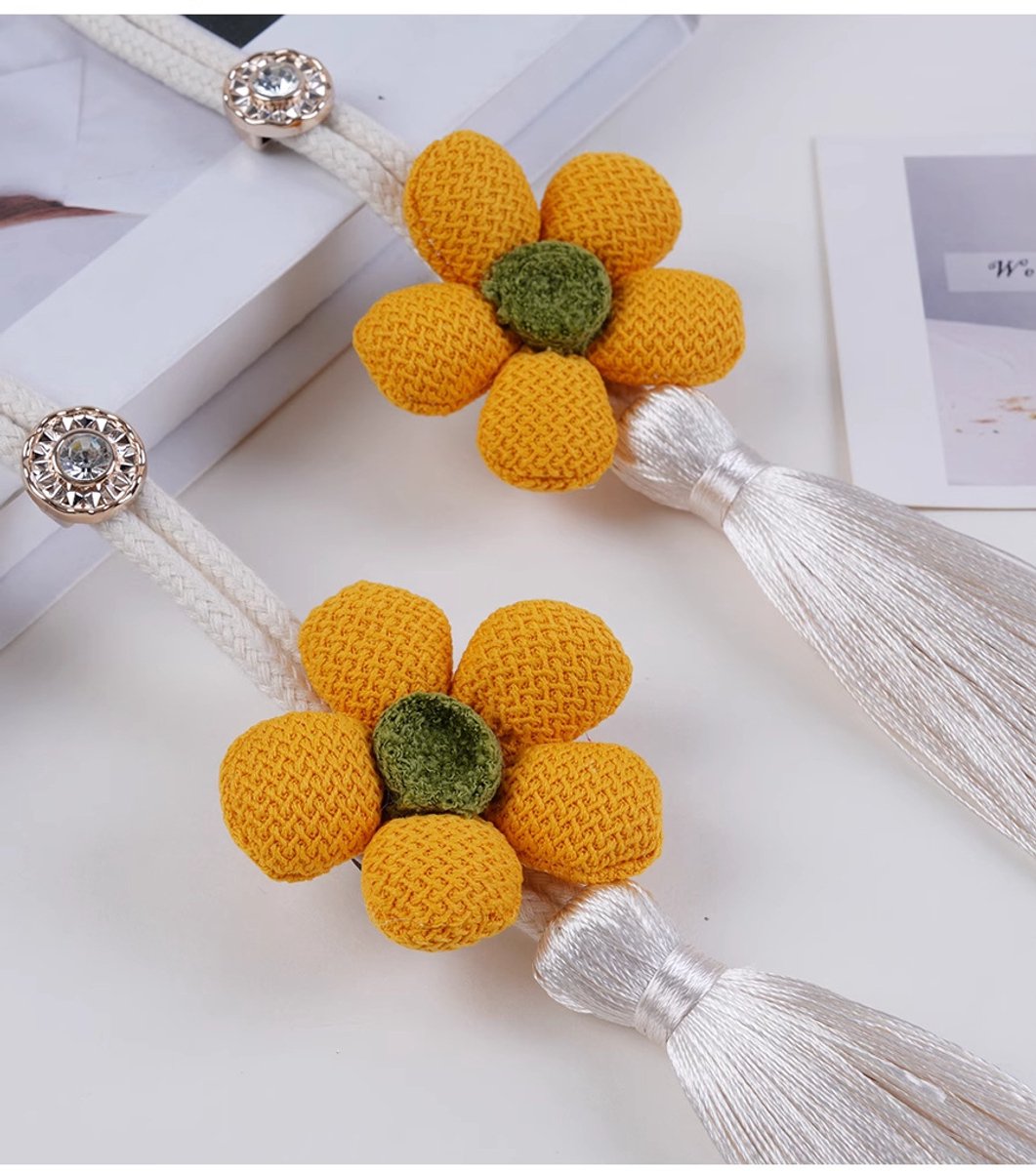 Curtain Holder - Curtain Tie Rope - Curtain Tie Back - Curtain Decoration - Home Decoration - Curtain Accessories - 2 Pieces - Yellow - Image 3