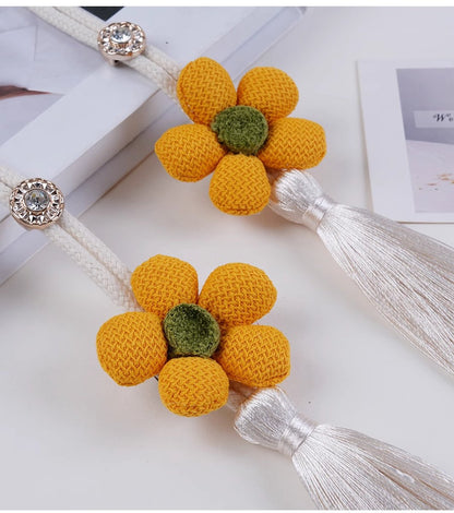 Curtain Holder - Curtain Tie Rope - Curtain Tie Back - Curtain Decoration - Home Decoration - Curtain Accessories - 2 Pieces - Yellow - Image 3