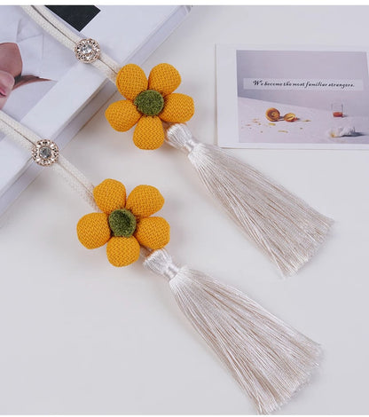 Curtain Holder - Curtain Tie Rope - Curtain Tie Back - Curtain Decoration - Home Decoration - Curtain Accessories - 2 Pieces - Yellow - Image 4