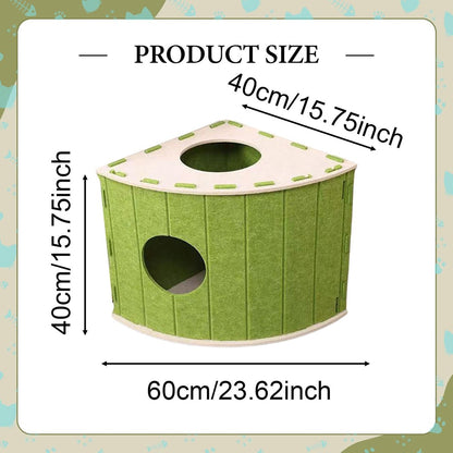 Cat House - Cat Basket - Cat Den - Felt-Shaped Cat Bed - Suitable for All Seasons - Warm | Scratch-Resistant - Pet Bed | Deep Sleeping Bed - Green - Image 3